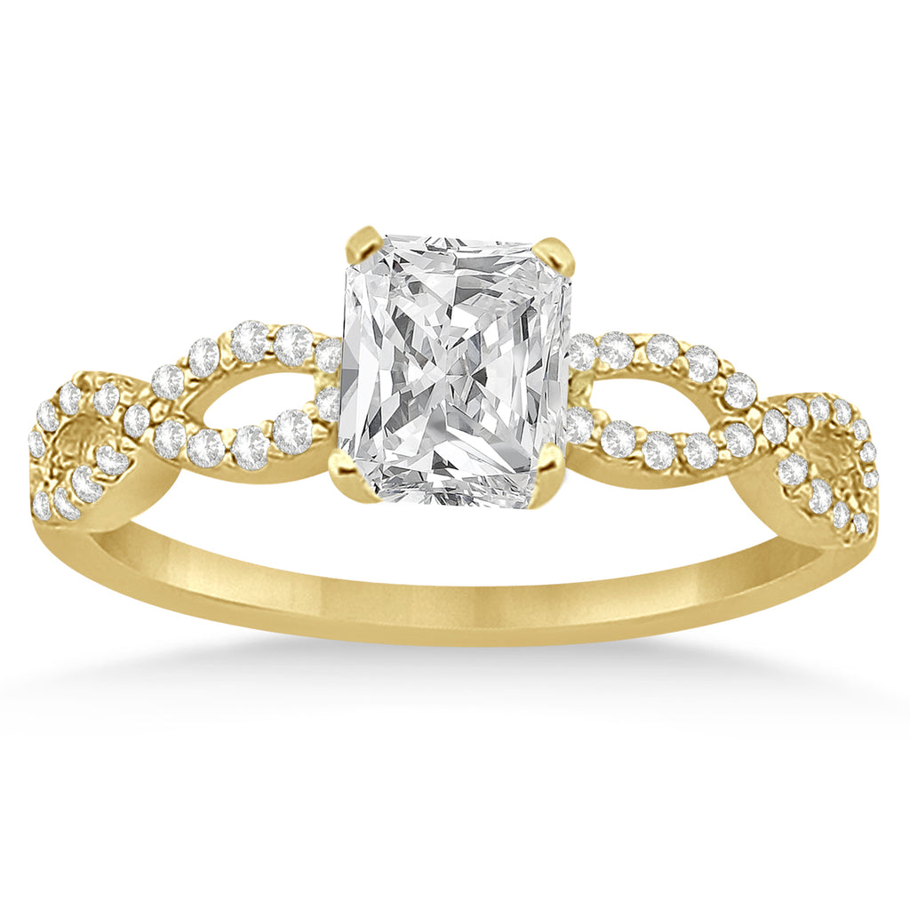 Infinity Radiant-Cut Lab Diamond Bridal Ring Set 14k Yellow Gold (0.63ct)