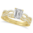 Infinity Emerald-Cut Lab Diamond Bridal Ring Set 18k Yellow Gold (0.88ct)