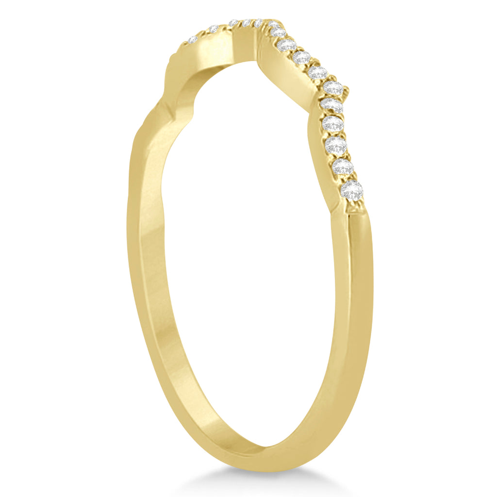 Infinity Emerald-Cut Lab Diamond Bridal Ring Set 18k Yellow Gold (0.88ct)
