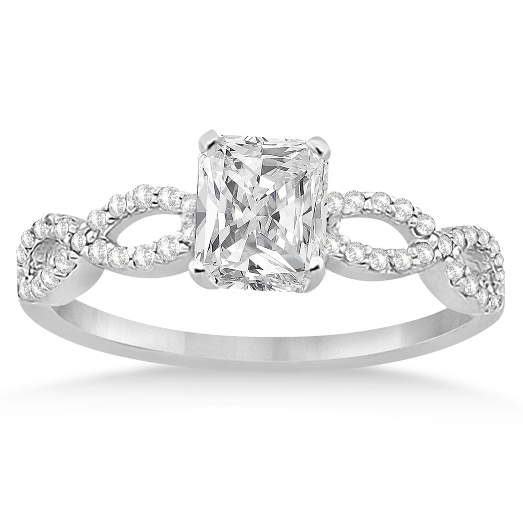 Infinity Radiant-Cut Lab Diamond Bridal Ring Set 18k White Gold (0.88ct)