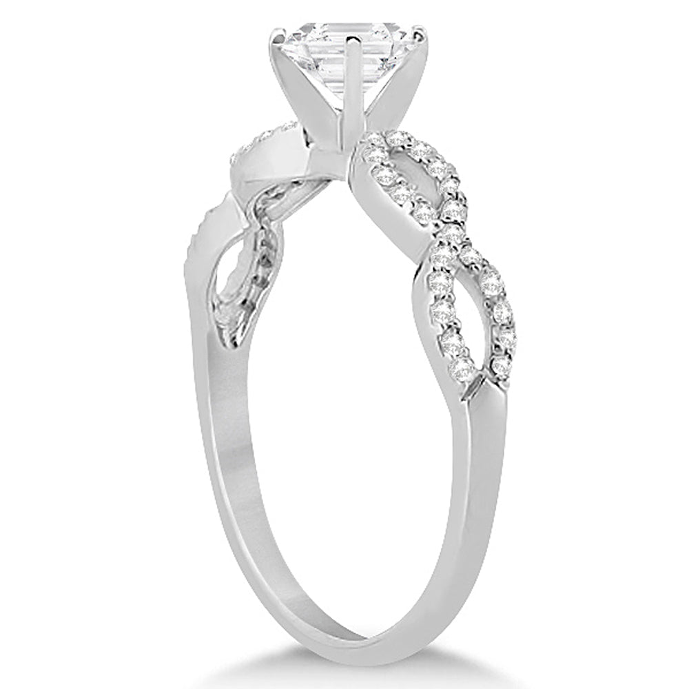 Infinity Asscher-cut Diamond Bridal Ring Set 14k White Gold (1.13ct)