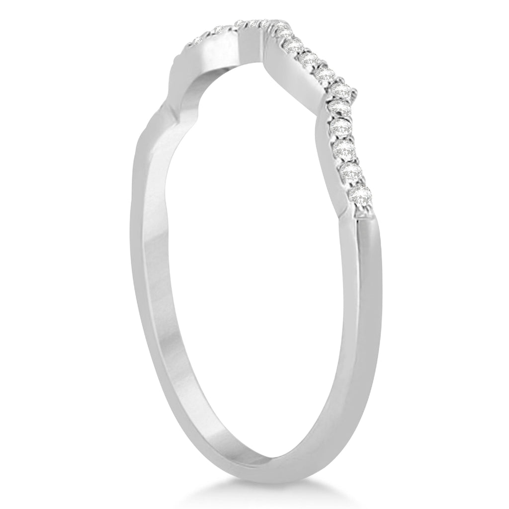 Infinity Emerald-Cut Diamond Bridal Ring Set 14k White Gold (1.13ct)