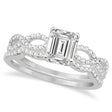 Infinity Emerald-Cut Lab Diamond Bridal Ring Set 18k White Gold (1.13ct)