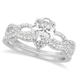Infinity Pear-Cut Lab Diamond Bridal Ring Set 14k White Gold (1.13ct)