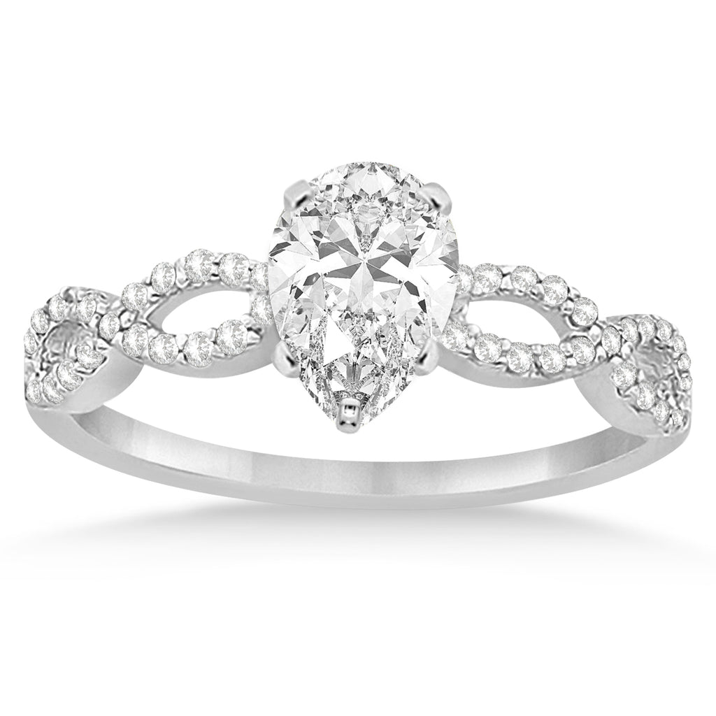 Infinity Pear-Cut Lab Diamond Bridal Ring Set 14k White Gold (1.13ct)