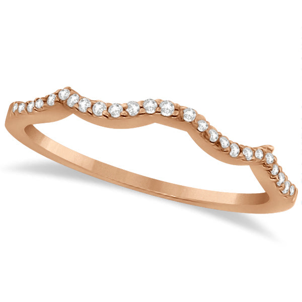 Twisted Infinity Round Lab Diamond Bridal Ring Set 14k Rose Gold (1.13ct)