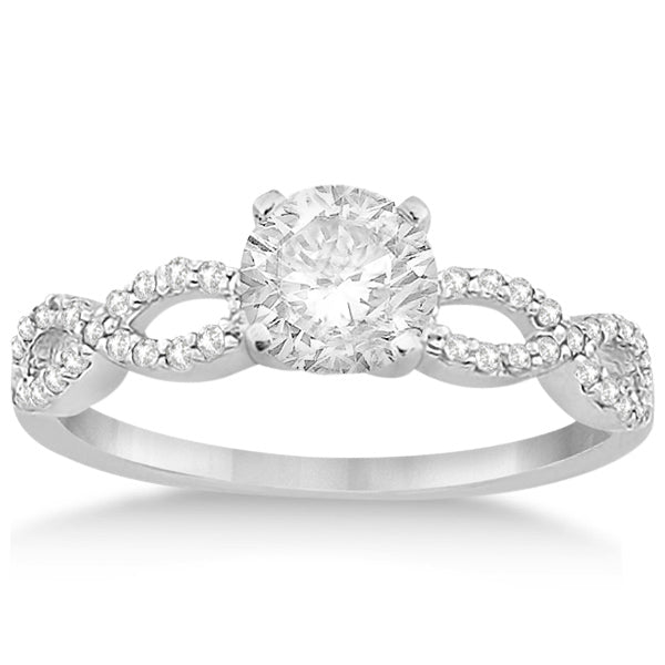 Twisted Infinity Round Lab Diamond Bridal Ring Set 14k White Gold (1.13ct)