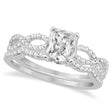 Infinity Radiant-Cut Lab Diamond Bridal Ring Set Palladium (1.13ct)