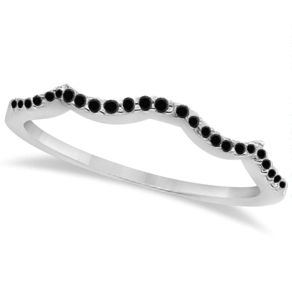 Infinity Twisted Black Diamond Bridal Set 14k White Gold (0.34ct)