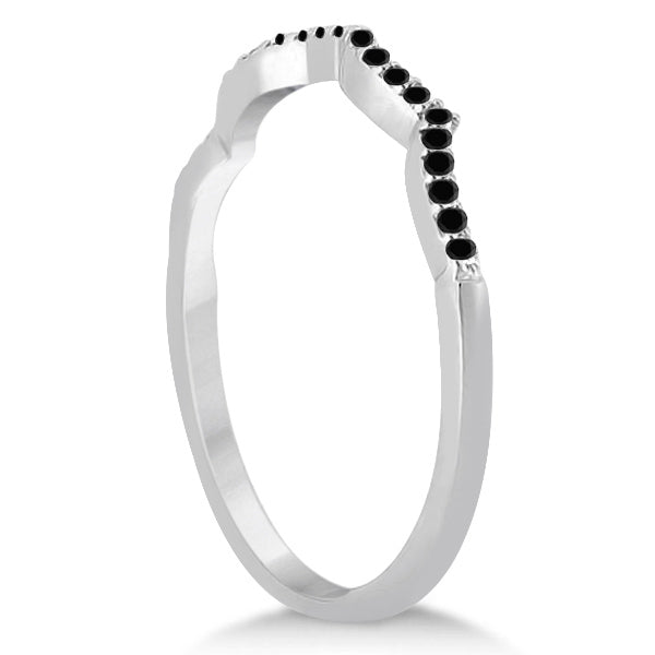Infinity Twisted Black Diamond Bridal Set 14k White Gold (0.34ct)