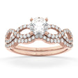 Infinity Twisted Lab Diamond Matching Bridal Set in 14K Rose Gold (0.34ct)
