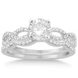 Infinity Twisted Lab Diamond Ring Matching Bridal Set in Platinum (0.34ct)