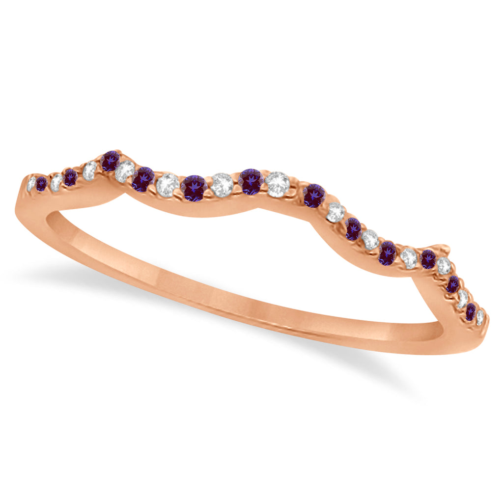 Alexandrite & Diamond Infinity Style Bridal Set 14k Rose Gold 1.69ct