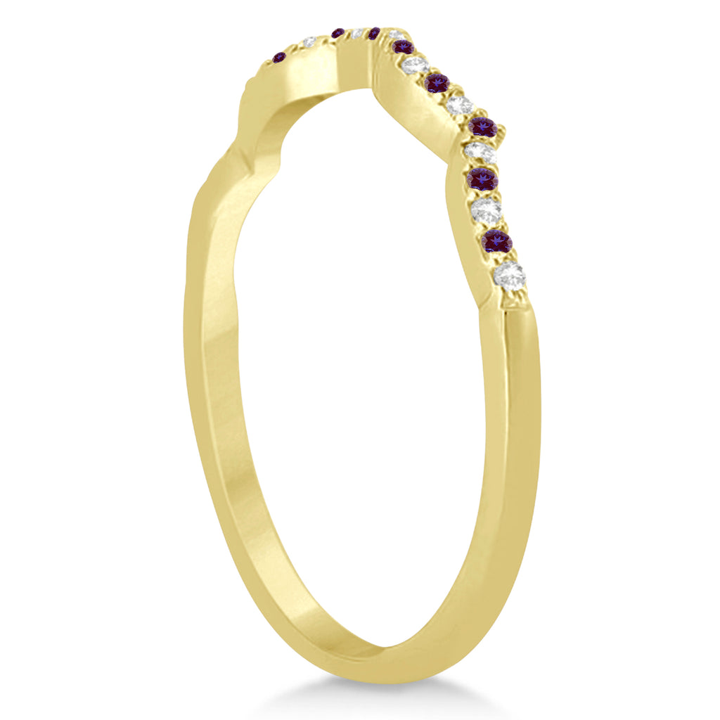 Alexandrite & Diamond Infinity Style Bridal Set 14k Yellow Gold 1.69ct