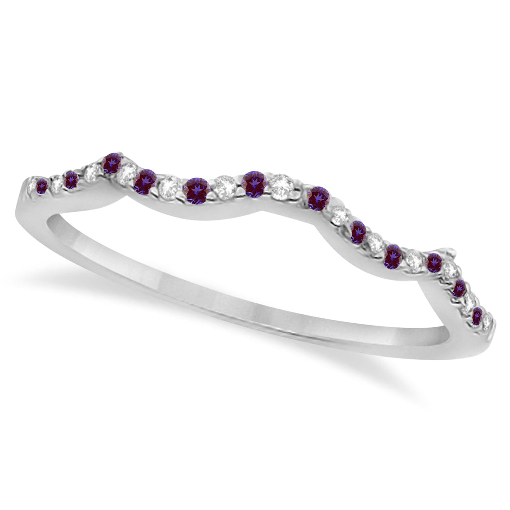 Infinity Style Alexandrite & Diamond Bridal Set Palladium 1.29ct