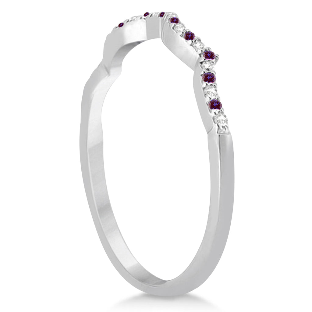 Infinity Style Alexandrite & Diamond Bridal Set Palladium 1.29ct