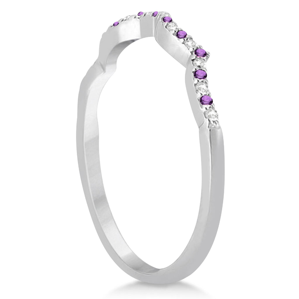 Amethyst & Diamond Infinity Style Bridal Set Platinum 1.69ct