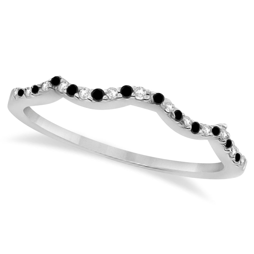 White & Black Diamond Infinity Style Bridal Set 18k White Gold 1.89ct