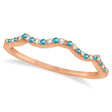 Diamond & Blue Topaz Contour Wedding Band 18k Rose Gold 0.24ct