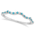 Diamond & Blue Topaz Contour Wedding Band Platinum 0.24ct