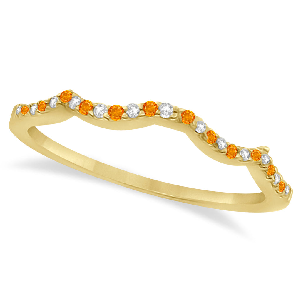 Infinity Style Citrine & Diamond Bridal Set 18k Yellow Gold 1.29ct