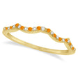 Diamond & Citrine Contour Wedding Band 18k Yellow Gold 0.24ct