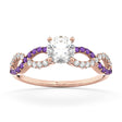 Infinity Diamond & Amethyst Engagement Ring in 14k Rose Gold (0.21ct)