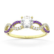 Infinity Diamond & Amethyst Engagement Ring in 14k Yellow Gold (0.21ct)