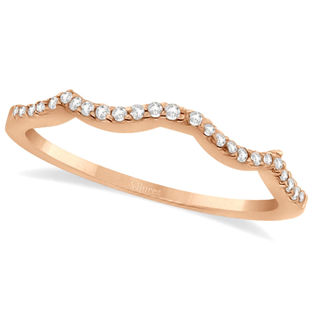 Infinity Diamond & Amethyst Engagement Ring Set 18k Rose Gold 0.34ct