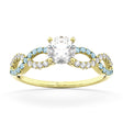 Infinity Diamond & Aquamarine Engagement Ring in 18k Yellow Gold (0.21ct)