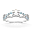Infinity Diamond & Aquamarine Gemstone Engagement Ring Palladium 0.21ct