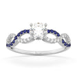 Infinity Diamond & Blue Sapphire Engagement Ring Platinum 0.21ct