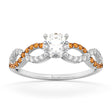 Infinity Diamond & Citrine Engagement Ring in 14k White Gold (0.21ct)