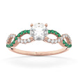 Infinity Diamond & Emerald Engagement Ring in 14k Rose Gold (0.21ct)