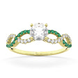 Infinity Diamond & Emerald Engagement Ring in 18k Yellow Gold (0.21ct)