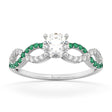 Infinity Diamond & Emerald Gemstone Engagement Ring Platinum (0.21ct)