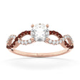 Infinity Diamond & Garnet Engagement Ring in 14k Rose Gold (0.21ct)