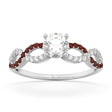 Infinity Diamond & Garnet Engagement Ring in 18k White Gold (0.21ct)