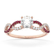 Infinity Diamond & Ruby Gemstone Engagement Ring 18k Rose Gold 0.21ct