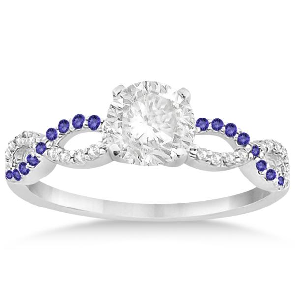 Infinity Diamond & Tanzanite Engagement Bridal Set in Platinum 0.34ct