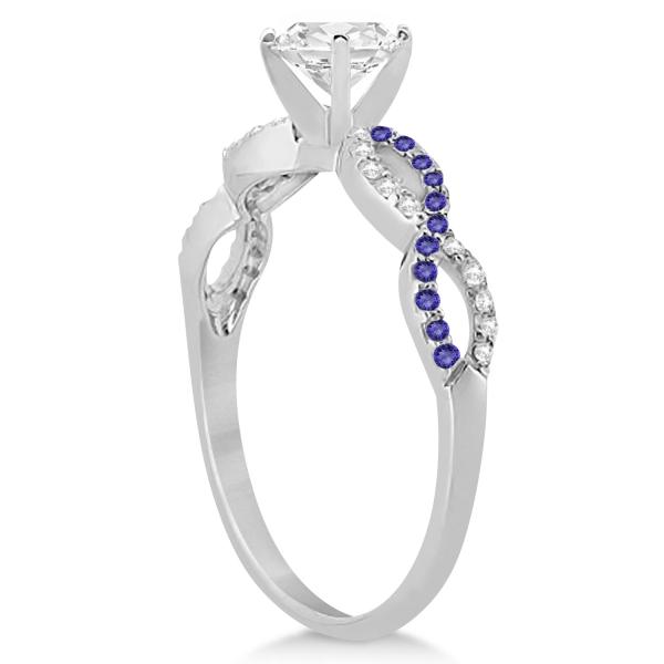 Infinity Diamond & Tanzanite Engagement Bridal Set in Platinum 0.34ct