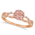 Diamond & Morganite Infinity Engagement Ring 18K Rose Gold 1.45ct