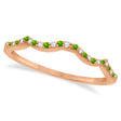 Diamond & Peridot Contour Wedding Band 18k Rose Gold 0.24ct