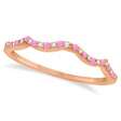 Diamond & Pink Sapphire Contour Wedding Band 14K Rose Gold 0.24ct
