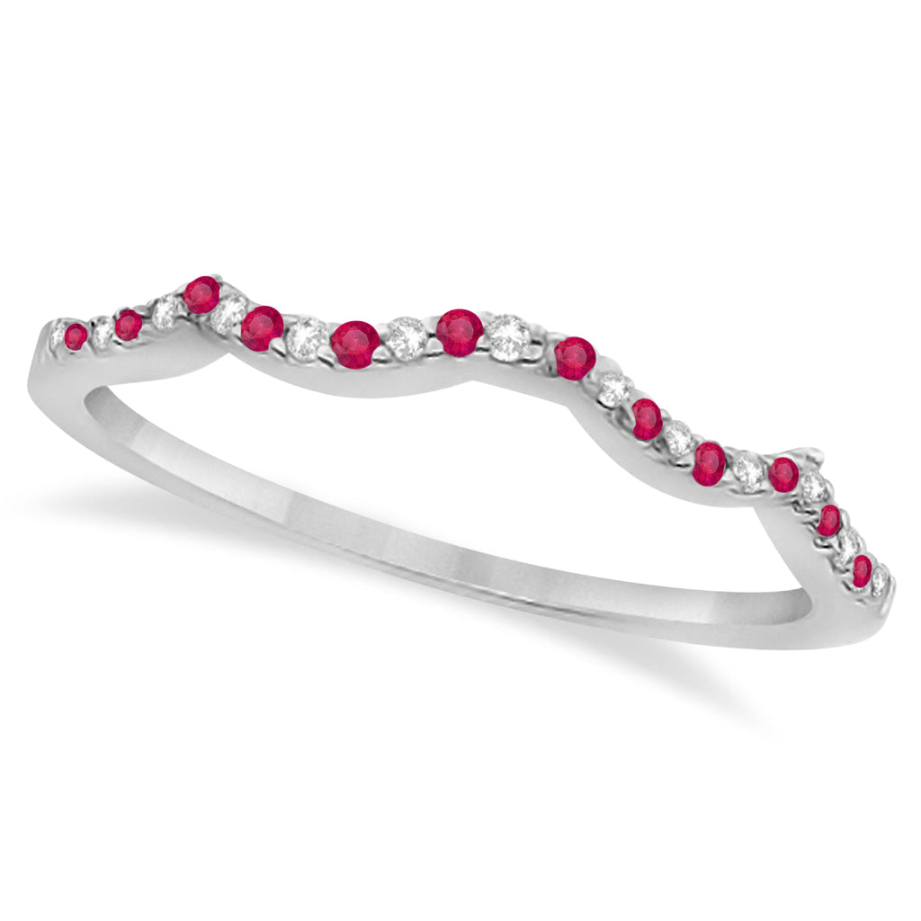 Infinity Style Preset Ruby & Diamond Bridal Set 14k White Gold 1.29ct