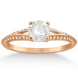 Knife Edge Diamond Engagement Ring 18k Rose Gold Setting (0.18ct)
