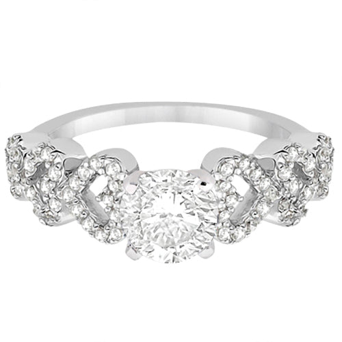 Heart Shape Diamond Engagement Ring Setting 14k White Gold (0.30ct)