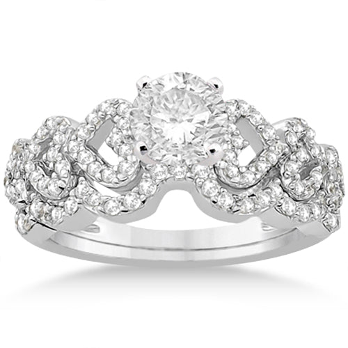Heart Shape Diamond Engagement & Wedding Ring 18k White Gold (0.50ct)