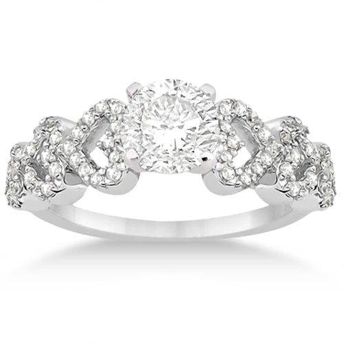 Heart Shape Diamond Engagement & Wedding Ring 18k White Gold (0.50ct)