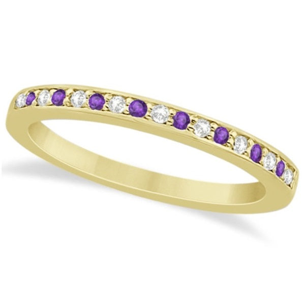 Amethyst &  Diamond Engagement Ring Set 14k Yellow Gold (0.55ct)